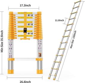 img 1 attached to 🪜 BOWEITI Telescoping Extension Ladder 12.5FT - Heavy Duty Upgrade for Metal and Aluminum Step Ladders with Improved Material and Accessories