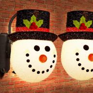 🎅 enhance your christmas porch with aerwo 2 pack 12 inch snowman christmas porch light covers for festive outdoor decorations логотип