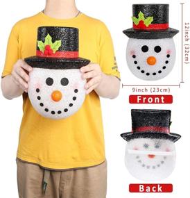 img 1 attached to 🎅 Enhance Your Christmas Porch with AerWo 2 Pack 12 Inch Snowman Christmas Porch Light Covers for Festive Outdoor Decorations