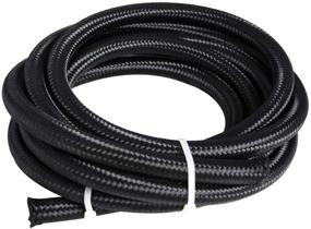 img 2 attached to 🔒 Universal 20FT 6AN 3/8&#34; Nylon Stainless Steel Braided CPE Oil Gas Fuel Line