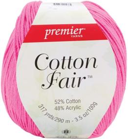 img 1 attached to 🌸 Vibrant Pink Premier Yarns Cotton Fair Solid Yarn - Enhanced SEO