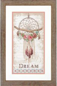 img 1 attached to 🌸 Dimensions Floral Dream Catcher Cross Stitch Kit: Create Stunning Art with 14 Count White Aida Cloth, 8" x 15