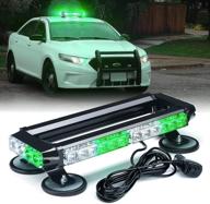 🚨 xprite led strobe rooftop flashing light bar: double-sided hazard warning caution beacon lights with magnetic mount – ideal for emergency vehicles, construction cars, trucks, traffic security – white green logo