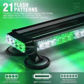img 2 attached to 🚨 Xprite LED Strobe Rooftop Flashing Light Bar: Double-Sided Hazard Warning Caution Beacon Lights with Magnetic Mount – Ideal for Emergency Vehicles, Construction Cars, Trucks, Traffic Security – White Green