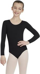 img 1 attached to 🩰 Capezio Girls' Team Basics Long Sleeve Leotard: Superior Comfort and Performance for Young Dancers