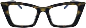img 4 attached to 👓 Очки Vivian TWELVE для блокировки синего света - фильтр УФ и синего света, антибликовое покрытие, снижение цифрового напряжения глаз, без рецепта, модная оправа в стиле "кошачий глаз", черепаховый - идеально подходят для работы на компьютере и игр.