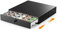 goldlion k cup holder: sleek sliding tray coffee pod organizer with rolling feature - compatible with keurig accessories - countertop maker stand, black logo