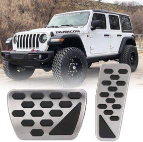 img 4 attached to 🚗 Stylish Stainless Steel Gas and Brake Pedal Cover Kit for 2018-2019 Jeep Wrangler JL Models – Enhance Your Driving Experience!