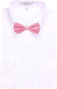 img 1 attached to 👔 Kids Solid Color Satin Banded Pre Tied Bowties for Ages 2-13