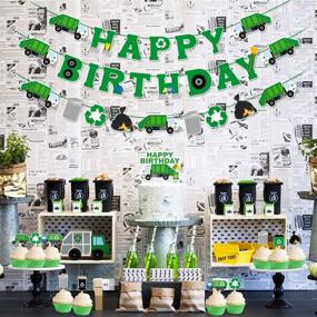 img 2 attached to Trash Truck Birthday Party Decor Waste Management Theme Supplies Garbage Truck Banner Garland Cake Topper Cupcake Toppers Latex Balloons for Boy’s Recycling Birthday Party