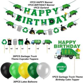 img 3 attached to Trash Truck Birthday Party Decor Waste Management Theme Supplies Garbage Truck Banner Garland Cake Topper Cupcake Toppers Latex Balloons for Boy’s Recycling Birthday Party