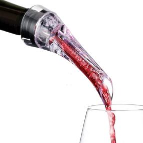 img 2 attached to 🍷 Wine Aerator Pourer Set: Instantly Improve the Taste of Red Wine, Perfect Gift for Dad, Complete with Stylish Crystal Display Box and Base