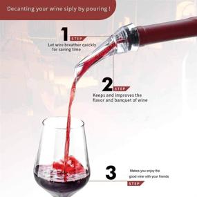 img 1 attached to 🍷 Wine Aerator Pourer Set: Instantly Improve the Taste of Red Wine, Perfect Gift for Dad, Complete with Stylish Crystal Display Box and Base