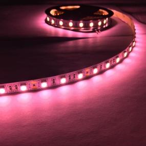 img 2 attached to Jiachenled 5050 Pink LED Strip Lights - 16.4ft 300LEDs, Non-Waterproof IP20, DC12V 60LEDs/M - Ideal for Indoor Party, Chrismas Holiday and Festival Celebration (Pink)