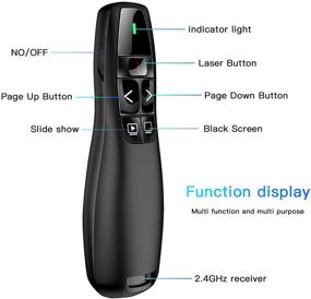 img 2 attached to 🖱️ Qui Presentation Clicker Pointer - 328FT Wireless Presenter Remote for PPT PowerPoint Clicker, 2.4GHz Presentation Pointer Slide Advancer for Mac, Laptop, Computer