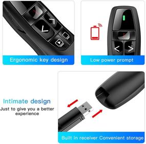 img 1 attached to 🖱️ Qui Presentation Clicker Pointer - 328FT Wireless Presenter Remote for PPT PowerPoint Clicker, 2.4GHz Presentation Pointer Slide Advancer for Mac, Laptop, Computer