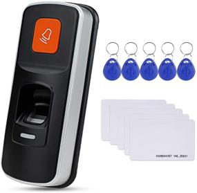 img 4 attached to HFeng Biometric Fingerprint Door Lock System with RFID Access Control Reader, Electronic Door Opener, and Smart Key Cards (WG26, SD Card)