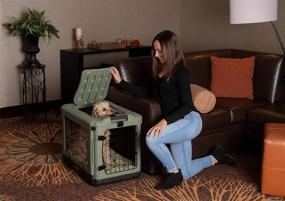 img 1 attached to 🐾 Convenient Pet Gear: The Other Door Steel Crate with Plush Bed & Travel Bag for Your Cats/Dogs