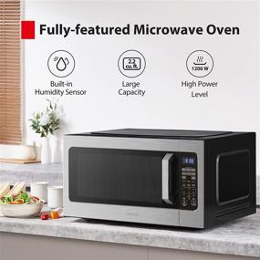 img 3 attached to 🔥 Toshiba ML2-EM62P(SS) Microwave Oven: Humidity Sensor, 6 Auto Menus, ECO Mode, Sound On/Off, Position Memory - 2.2 cu. ft., 1200W, Stainless Steel