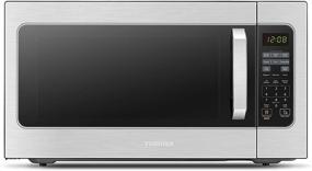 img 4 attached to 🔥 Toshiba ML2-EM62P(SS) Microwave Oven: Humidity Sensor, 6 Auto Menus, ECO Mode, Sound On/Off, Position Memory - 2.2 cu. ft., 1200W, Stainless Steel