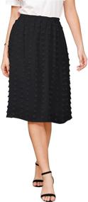 img 2 attached to 👗 Ezcosplay Women's Boho Swiss Dot High Waist Pleated A-Line Midi Skirt - Effortless Style for Any Occasion