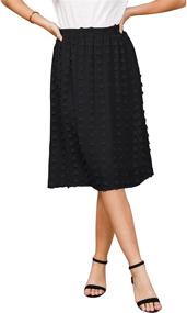 img 3 attached to 👗 Ezcosplay Women's Boho Swiss Dot High Waist Pleated A-Line Midi Skirt - Effortless Style for Any Occasion