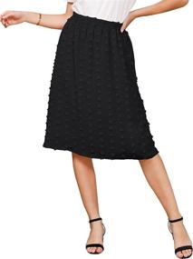 img 1 attached to 👗 Ezcosplay Women's Boho Swiss Dot High Waist Pleated A-Line Midi Skirt - Effortless Style for Any Occasion