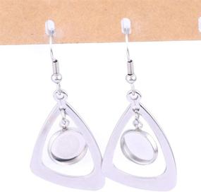 img 3 attached to ✨ 20pcs Stainless Steel Triangle Earring Base 8mm 10mm Round Cameo Cabochon Bezel Setting Blanks DIY Ear Hooks Findings (10mm) - Perfect for Customizable Earrings!