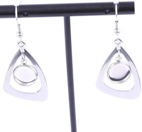 img 2 attached to ✨ 20pcs Stainless Steel Triangle Earring Base 8mm 10mm Round Cameo Cabochon Bezel Setting Blanks DIY Ear Hooks Findings (10mm) - Perfect for Customizable Earrings!