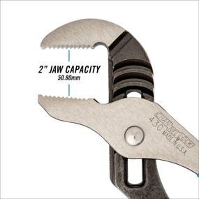 img 2 attached to 🔧 Channellock 430 Пассатижи пазовые 10 дюймов: прямые зубцы, рукоятки с комфортом, щелевая щелчковая максимальная ёмкость 2 дюйма, термообработанные лазером зубцы 90° - высокоуглеродистая сталь, изготовлено в США (Черный/синий/серебряный)