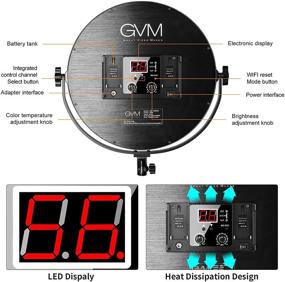 img 1 attached to 🎥 GVM Key Light - 14-дюймовая светодиодная видеолампа с управлением через приложение, биколорное круглое освещение, ультратонкий 60 Вт 3200-5600K регулируемый светодиодный мягкий свет с настольной подставкой для игровой студии YouTube свадебных прямых трансляций