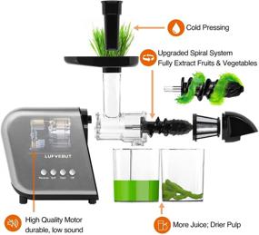 img 3 attached to Slow Masticating Cold Press Juicer - Extractor for Vegetables and Fruits, Easy to 🍏 Clean & Quiet, BPA-Free, High Yield for Celery, Carrot, Kale, Ginger - Ideal for Home Use