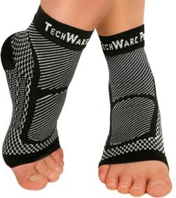 img 4 attached to TechWare Pro Ankle Brace Compression Sleeve: Relieve Achilles Tendonitis, Joint & Plantar Fasciitis Pain. Reduce Swelling & Heel Spur Pain. Accelerate Sports Injury Recovery.