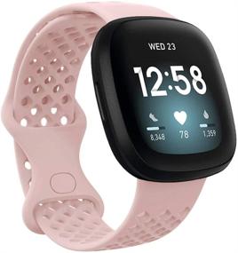 img 2 attached to Watbro Sport Bands Compatible with Fitbit Versa 3 / Fitbit Sense, Soft Silicone Breathable Waterproof Replacement Straps for Women and Men, Wristbands for Fitbit Versa 3 / Fitbit Sense Smart Watches