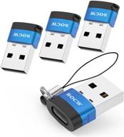 💻 адаптер usb c к usb 4 pack - женский type c к мужской usb конвертер для зарядного устройства magsafe, ноутбуков, power banks - синий - совместим с ipad air 4, iphone 11/12 pro max, samsung galaxy s20 и другими логотип