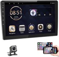 🚗 podofo 10" android double din car stereo radio with split screen, gps navigation, touch screen head unit, bluetooth, fm, wifi, usb, mirror link for android/ios phone - includes backup camera logo