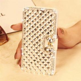 img 1 attached to 💎 Bling Rhinestone Wallet Case for iPhone 12 Pro Max - Bonitec's Cute Shiny Luxury Crystal Diamond Flip Stand Cover with Card Slot and Kickstand