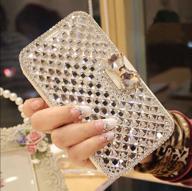 💎 bling rhinestone wallet case for iphone 12 pro max - bonitec's cute shiny luxury crystal diamond flip stand cover with card slot and kickstand logo