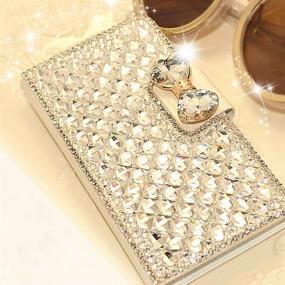 img 2 attached to 💎 Bling Rhinestone Wallet Case for iPhone 12 Pro Max - Bonitec's Cute Shiny Luxury Crystal Diamond Flip Stand Cover with Card Slot and Kickstand