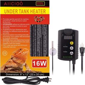 img 4 attached to Aiicioo Under Tank Heater Thermostat 8W/16W/24W - Reptile Heating Pad with Temperature Control for Hermit Crab Lizard Terrarium Combo Set