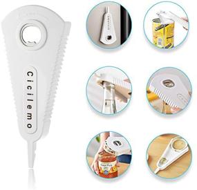 img 3 attached to 🔐 Cicilemo Jar Opener: 6-in-1 Multi-Functional Can Gripper & Bottle Opener for Weak Hands - Large White