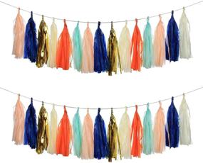 img 4 attached to Tissue Paper Tassel DIY Party Garland Decor: Perfect for All Events & Occasions - 30 Tassels Per Package!