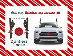 img 2 attached to 🦌 Reindeer Car Decor Kit – Rudolph Car Ornament with Antlers & Red Nose – Bright Christmas Car Accessories – Holiday Vehicle Decoration, Easy to Install