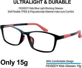 img 3 attached to 👓 FEISEDY Children's Blue Light Blocking Glasses TPEE Rubber Flexible Boys Girls (Ages 3-13) B2630