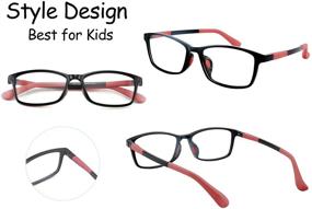 img 2 attached to 👓 FEISEDY Children's Blue Light Blocking Glasses TPEE Rubber Flexible Boys Girls (Ages 3-13) B2630