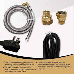 img 2 attached to Appliance Pros PM28X329 Universal Dishwasher Installation Kit: Sink Drain Pipe Compatible + 6' Connector with 3-Wire Power Cord