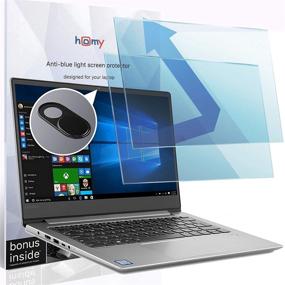 img 4 attached to 👀 Homy Anti-Blue Light [2-Pack] Matte Screen Protector 15.6 inch Widescreen Laptop + Bonus Web Camera Cover - Ultimate Eyes Protection Against UV for 15.6" Laptops