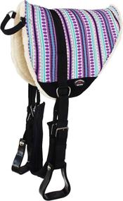 img 1 attached to 🐴 CHALLENGER Western Fleece Padded Bareback Saddle PAD with Stirrups - 39RT10, Horse Equipment