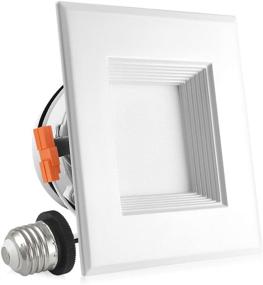 img 4 attached to Luxrite 4 Inch LED Square Recessed Light Fixture