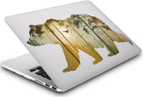 img 1 attached to Клавиатурный чехол AMONONE для ноутбука MacBook Air 11 дюймов (модель A1370 A1465) с жесткой пластиковой крышкой - Bear
